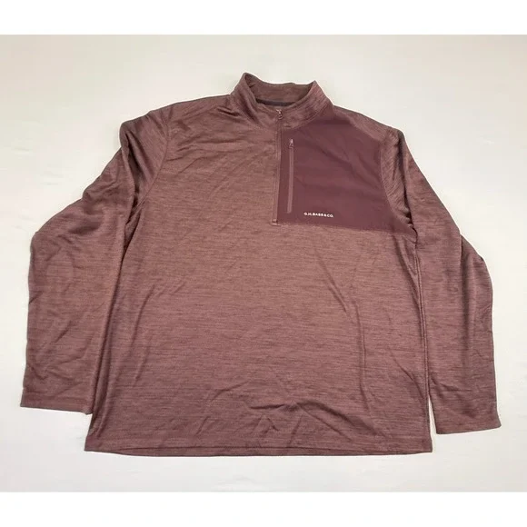 2 GH Bass & Co Men's XL 1/4 Zip Pullover‎ Sweatshirts Heathered Burgundy & Gray - Picture 4 of 15